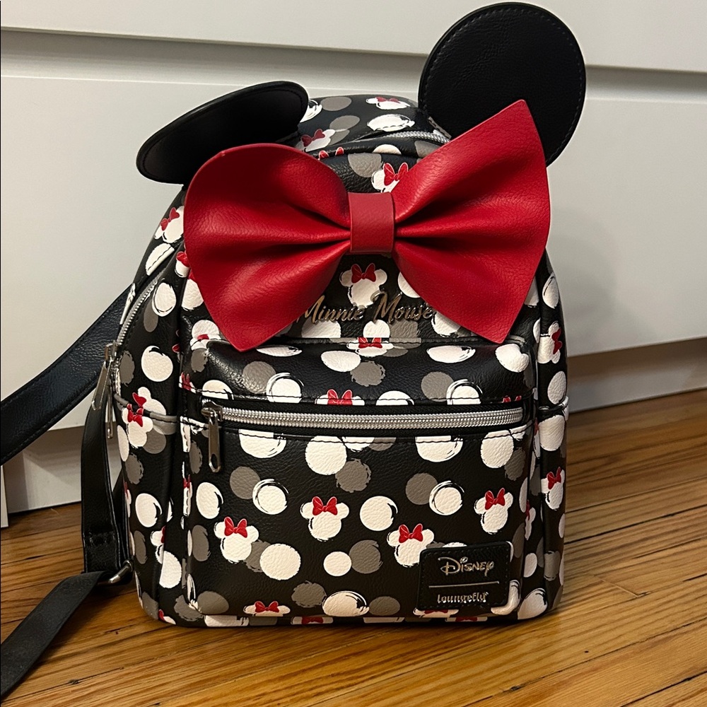 Loungefly Disney Minnie Mouse Backpack - Black, White, Red